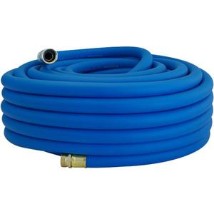 Wiseflow Garden Hose 100FT x 3/4", Heavy Duty Rubber Hose, Water Hose with Five Layered Braiding, Male Female Fittings, 1200PSI Burst, 300PSI Working for Yard, Car Wash, Pets (Blue)