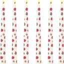 6 Pack Unscented Taper Candles, Hand-Poured 10 Inch Ivory Candlesticks, Dripless and Smokeless Decorative Candles with Rose Cupcake Pattern, 6-7 Hour Burn Time
