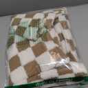 Ultra Soft Fuzzy 30 X 40 Inches Cozy Reversible Baby Bed Blanket with 3D Chessboard Grid - Warm Comfort for Toddlers, Infant or Newborn (Brown)