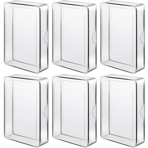 Grevosea 6 Pieces Clear Playing Card Boxes, Playing Card Case Snaps Closed Card Holder Organizer Plastic Card Deck for Gaming Cards, Business Card Storage 3.7 X 2.6 X 0.83 Inch
