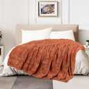 TOONOW Faux Fur Luxury Throw Blanket,Double Side Soft Fluffy Shaggy Fuzzy Blanket for Couch Sofa Bed (Carnelian, X-Large Twin Size)