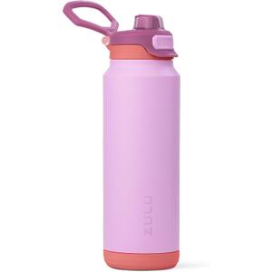 ZULU Powerfill Pro 32oz Stainless Steel Water Bottle with Quick Fill Lid, Triple Walled Vacuum Insulated Metal, Leak Proof Locking Lid, Sip and Chug, Reusable BPA Free, Sherbert