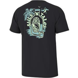 HUK Mens Fishing Graphic Tee, Performance Short Sleeve, Quick-Dry (Medium, Sails N Tales - Black), Small