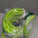 Air Compressor Hose 3/8 Inch x 50 Feet Hybrid Hose with Fittings, Flexible and Kink Resistant, 1/4" Industrial Quick Coupler and Plug Kit - Green