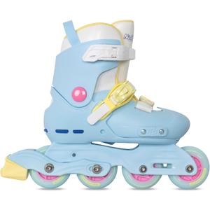 Nattork Inline Skates for Girls Kids Teens Boys Age 4-16, 4 Sizes Adjustable Blades Roller for Outdoor Indoor Birthday (Medium(13C-3 US), Blue)