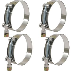 2.5 Inch T-Bolt Hose Clamp, 304 Stainless Steel Clamp Working Range 70mm-78mm for 2.5" Hose ID, Turbo Intake Intercooler(4 Pack)