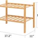 Small Shoe Rack, 2-Tier Bamboo Stackable Shoe Shelf Storage Organizer, Shoe Stand for Closet, Entryway and Hallway