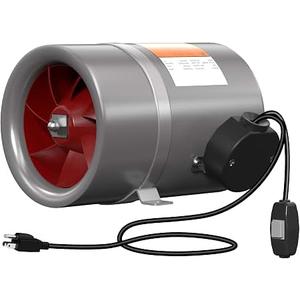 FICBXRA 8 Inch Inline Duct Fan with AC gear control- Ventilation Exhaust Fan for Heating Cooling Booster, Grow Tents, Hydroponics, NSK/SKF bearings