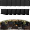 12Pcs Outdoor Couch Cushion Covers with Zipper, Water-Resistant Patio Cushion Covers, Max Compatible 24x24x3.15 Inch Patio Cushion, Full Coverage, Non-Stretch, UV-Resistant, Only Cover