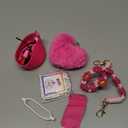 13 Pcs Hot Pink Cup Accessories Set Compatible with Stanley Tumbler Including Water Bottle Handle Strap Silicone Boot Lipstick Case Keychains Heart-shaped Hook Silicone Straw Covers Stickers