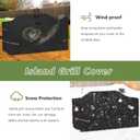 86 Inch Island Grill Cover - 600D Heavy Duty Waterproof All Weather Protection Outdoor Cover, Black