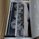 LAATOOREE Nightstands Set of 2, Small Side Table, Bedside Table with Fluted Door, Solid Wood Feet; Modern Mid-Century End Table for Bedroom, Small Space (Black)