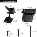 HILLMASTER Heavy Duty Gate Latch Kit for Wooden Vinyl Fence, 1 Pack Self-Locking Gate Latch and 2 Pack 3.5 Spring Tee Hinges, Gate Fence Hardware Set, Black Finish