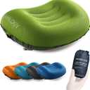 TREKOLOGY Ultralight Inflatable Camping Travel Pillow - ALUFT 2.0 Compressible, Compact, Comfortable, Ergonomic Inflating Pillows for Neck & Lumbar Support While Camp, Hiking, Backpacking (Green)