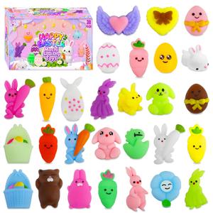 Easter Egg Fillers - 30 Pack Kawaii Mochi Squishy Toys for Easter Basket Stuffers, Mini Cute Squishies Squeeze Toy Easter Party Favors, Easter Gifts for Kids Classroom Prizes School Rewards