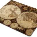 World Map Mouse Pad, Image Of Old Map, Nostalgic Style Art Historical Atlas Mouse Mat, Brown Beige