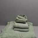 8-Piece Bath Towel Set, 2 Extra Large Bath Towel Sheets, 2 Hand Towels and 4 Washcloths - Highly Absorbent Quick Dry Polyester,Ultra Soft Towel Set for Bathroom, Waffle Weave Design, Pack of 8, Green