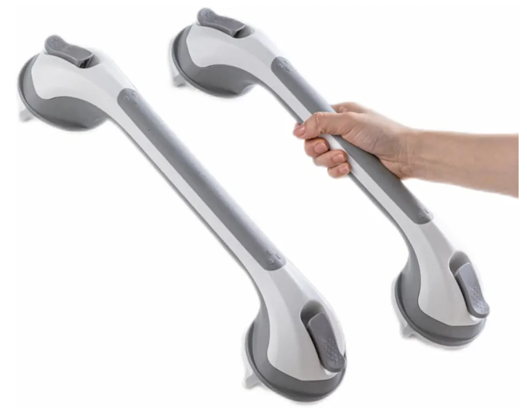 TAILI Grab Bars for Bathtubs and Showers 2 Pack Suction Grab Bar, Heavy Duty Shower Handle Removable Bath Handrails for Seniors and Elderly, Bathroom Safety Grip No Drilling Waterproof,Grey
