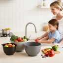 BoxedHome Classic Mixing Bowl Set, BPA Free Plastic, Microwave and Dishwasher Safe (Set of 4, Grey),3.5 quarts
