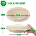 bloomoon 28 oz Oval Disposable Food Containers with Lids 50 Pack,Chipotle Style Bowl Oval with Lid Meal Prep Containers Disposable for Salad,Nacho,Taco,Lunch (50 Bowls 50 Lids)
