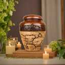 Cremation Urn for Human Ashes Adult Male or Female, Wooden Urn, Hand Carved Memorial, Large Adult Urn, Burial Urn, Wood Turned Casket for Men Women, Funeral Urn for Ashes (Keepsake 15 Cu/in)