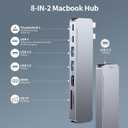BHHB USB C Hub Adapter for MacBook Pro Air Docking Station 8-in-2 for Mac Book Accessories Dongle 4K@30Hz HDMI, Thunderbolt 4/3, USB 3.0, SD/TF, USBC Dock Multiport Adapter for Mac M5 M4 M3 M2 M1