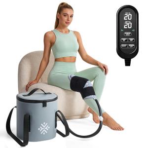 Ice Machine for Knee After Surgery w/Compression, Cold Therapy Machine for Hip Replacement, Cryo Cuff Wrap Pack for Shoulder Recovery, Cold Cooler Water System(Gray), 14 x 14 Inch