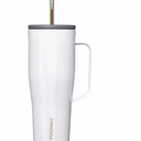 Corkcicle Cruiser - Insulated Tumbler with Handle - Keeps Drinks Cold 20 Hours - Spill-Proof Dual Lid - Triple-Insulated - Summer Drinkware Gift - Keeps Drinks Ice Cold - 22 oz - Gloss White