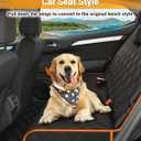 Dog Car Seat Cover, 600D Heavy Durable Dog Seat Cover for Back Seat, 100% Waterproof Scratch Proof Nonslip Dog Hammock for Car with Side Flap, Pet Seat Covers with SeatBelt for Cars Sedan SUV Trucks, Orange Black