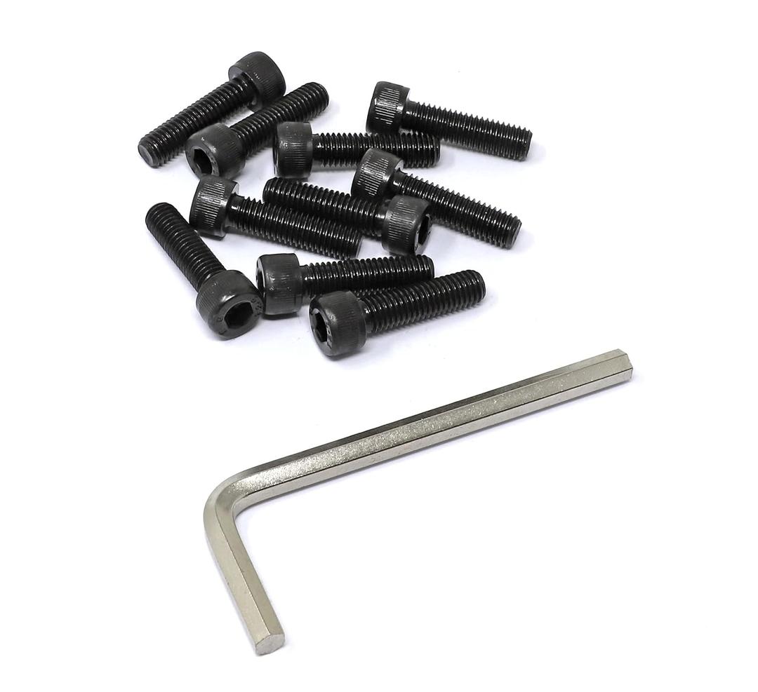 iexcell 10 Pcs M8 x 30mm Thread Pitch 1.25 mm Alloy Steel 12.9 Grade Hex Socket Head Cap Screws Bolts Kit, Black Oxide Finish