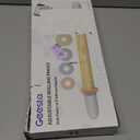 Geesta Adjustable Wood Rolling Pin with 5 Thickness Rings, Precise Dough Roller Handle Press Design with Measurement Guide for Fondant, Pizza, Pie Crust, Cookie, Pastry Baking Decorating Accessories (Western)