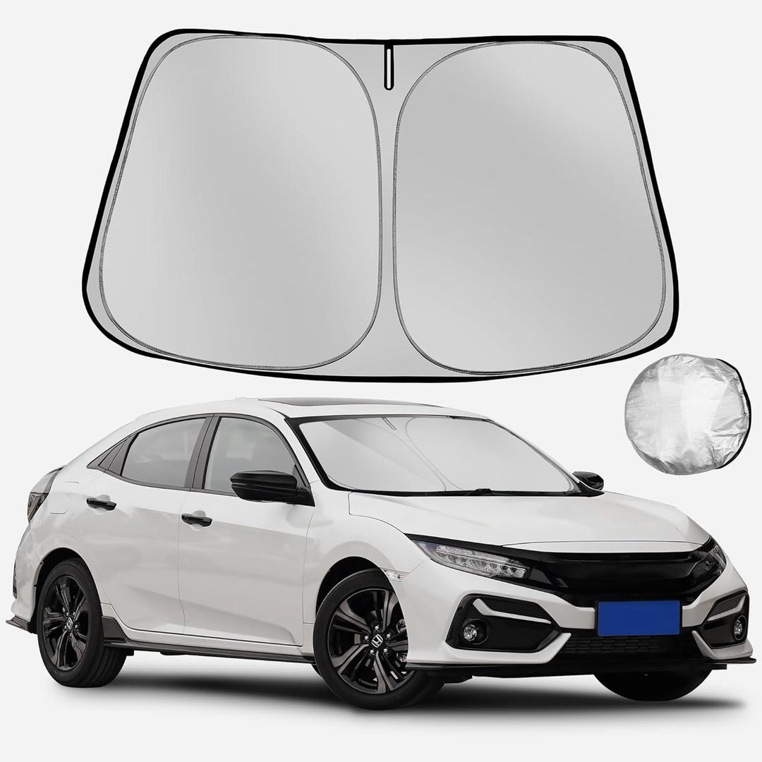 Windshield Sun Shade for 2016-2021 Civic Foldable Sun Sunshade for Car Front Window Blocks UV Rays and Heat Automotive Interior Protector Custom Fit Accessories