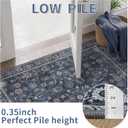 Tangsoo 9x12 Large Area Rug for Living Room, Non Slip Machine Washable Rug for Bedroom, Boho Distressed Vintage Blue Floral Rugs, Soft Indoor Floor Carpet Mat for Office Kitchen Farmhouse Home Decor