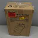 MoreFeel Collapsible Baby Bathtub for Newborn with Thermometer & 1 Hooded Towel & 1 Soft Floating Cushion,Portable Travel Bathtub with Drain Hole, Durable Foldable Baby Tubs for Infants to Toddler (Grey)