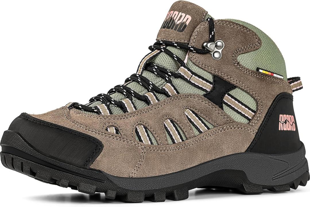 R CORD Women's Lightweight Waterproof Shoe Hiking Boot Non-slip Durable Hiking Boot for Outdoors Pink Line Size 8 (Blue)