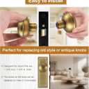 1 Pack Antique Brass Door Knob Set with Spindle, Vintage Old Style Door Knobs Replacement Set for Mortise Lock Interior Doors
