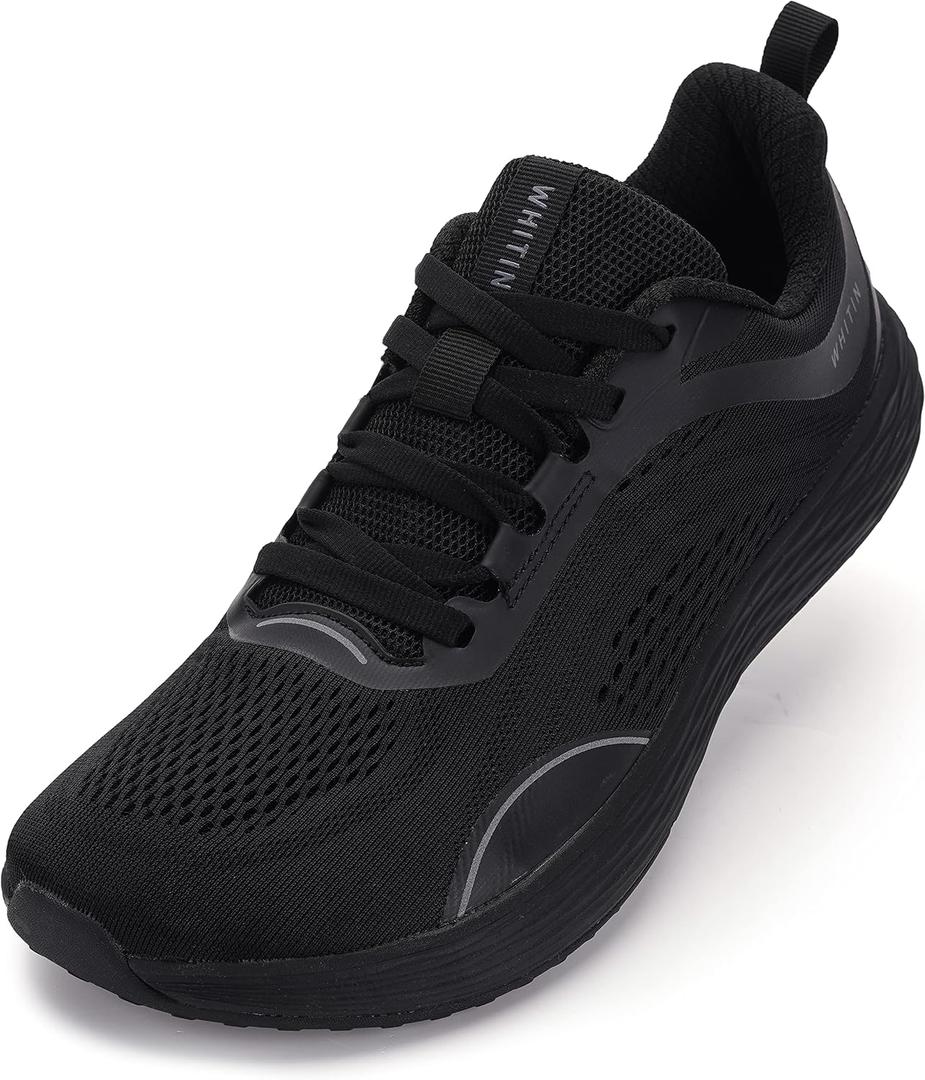 WHITIN Mens Wide Toe Box Zero Drop Road Running Shoes Tennis Athletic Size 10 Stability Gym Sports Walking Hiking Width Zapatos De Correr for Male Black 4