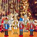11 Piece Christmas Nutcracker Set Wooden Soldier Nutcrackers Hanging Ornaments for Xmas Tree Table Decor(Fresh Style)