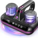 Amzany Mattress Vacuum Cleaner - 5-in-1 Cordless Bed Vacuum Cleaner, Powered by Ultrasonic Technology, 16Kpa Strong Suction, Low Noise, Suitable for Dust, Pet Hair, Etc - Grey