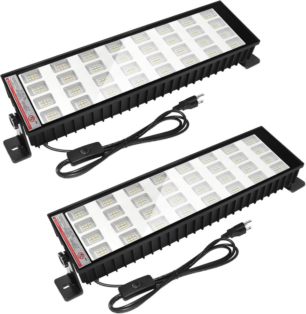 150W LED Shop Lights, 6000K 18000LM Work Light for Garage, Plug in Garage Light with 9.8FT Power Cord, Workshop, Yard, Garage, Warehouses, Yard, Carport (150W-2P)