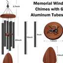 2 Pack Wind Chimes for Outside, Memorial Wind Chimes with 6 Aluminum Tubes, Sympathy Wind Chime Outdoor Gift Decoration for Garden Patio Yard