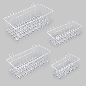 Pegboard Baskets,Pegboard Accessories,Can be Used to Store Items That Are Not Easy to Hang on a Pegboard(4pcs) (White Light-Duty)