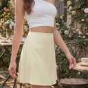 ALCEA ROSEA Women's Elegant Silky Satin Mini Skirt High Waist Short Skirt Leopard Print Mini A Line Skirts for Women (XL)