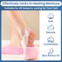Moisturizing Gel Socks for Women, Full Foot Silicone Socks (Up to Size 7.5) - 2 Pairs Spa Foot Socks with Aloe Vera, Vitamin E & Oil for Dry Cracked Feet, Heel Repair Treatment