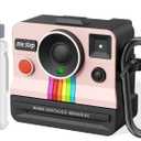 Airpods 4 case for Women - VISOOM Apple Airpods 4 Silicone Polaroid Design for 4th Generation Airpods with Key Chain and Cleaning Kit, Supports iwatch and magSafe Charging for Airpod iPod 4, Pink