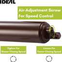 Ideal Security Model 1730 Heavy Duty Pneumatic Screen and Storm Door Closer Replacement, 10.5" L x 1.5" W x 1.5" H, Adjustable Speed, Smooth Closing for Heavy Doors, Easy Install, Brown