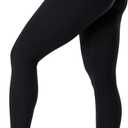 Kamo Fitness Serenity No Front Seam Leggings 25" Inseam Yoga Pants High Waisted Soft Workout Tights (Large, Black)
