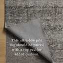 Loloi Amber Lewis Josie Collection JOS-05 Dove/Gold 2'-6" x 10'-0", .13" Pile Height, Low Profile, Machine Washable, Runner Rug