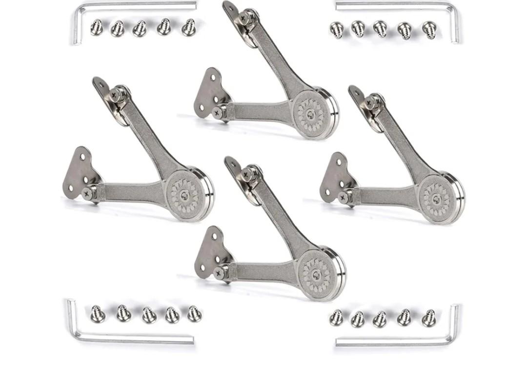 4-Pack] Heavy Duty Lid Stay Hinges QBOSO Folding Lid Support Hinge,Perfect for Cabinet,Closet,Wardrobe or Toy Box 110 Degree Heavy Duty Style