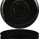 Ceramics Rimmed Soup Bowls 8.6 oz, Black 11 inch Exquisite small soup plate Set of 4, Pasta plates With Rim is the best choice for hotels, kitchens, fine restaurants and gourmets